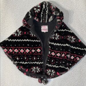 Kids Hooded - Black and Pink Shawl